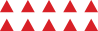 a group of red triangles on a black background